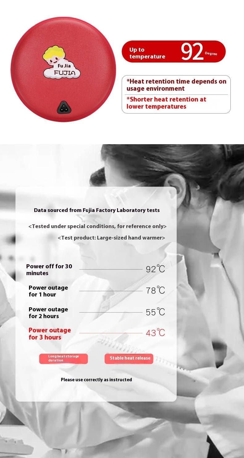 Ceramic Heating Hand Warmer - 220V USB Rechargeable, 420W Fast Warmth, Compact & Portable For Home/Outdoor Use (Red/Orange, M/L Size)_voghion.com