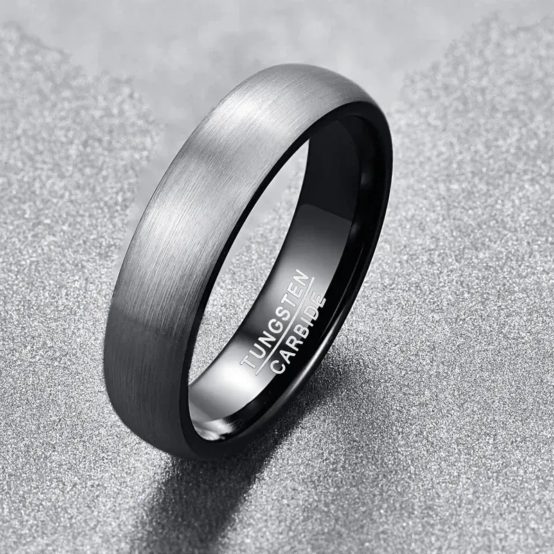 Nuncad 6mm 4mm Tungsten Carbide Suitable For Men Women Brushed Finish Couple Wedding Ring Set Comfortable Fit Size 7-14_voghion.com