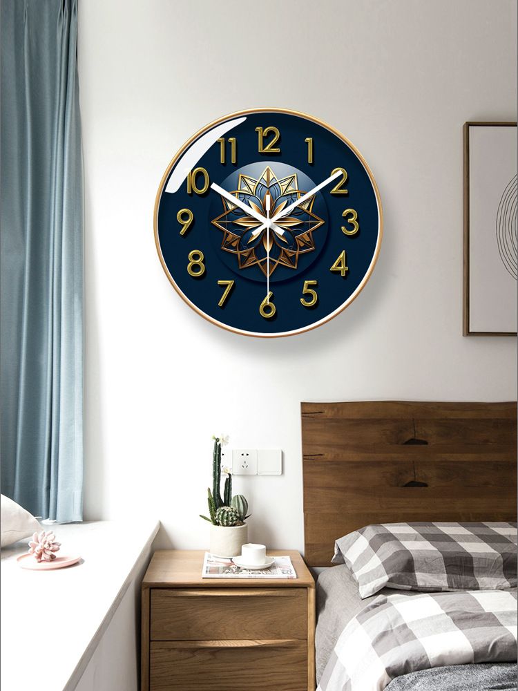 Yipula 7042 Round Silent Living Room Bedroom Wall Fashionable American Style Clock For Home Use_voghion.com
