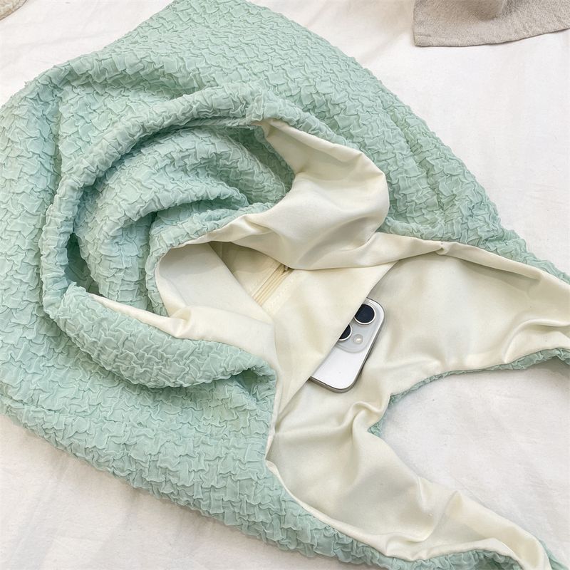 2025 Spring And Summer New Light Pure Color Folding New Western Casual Shoulder Tote Bag_voghion.com