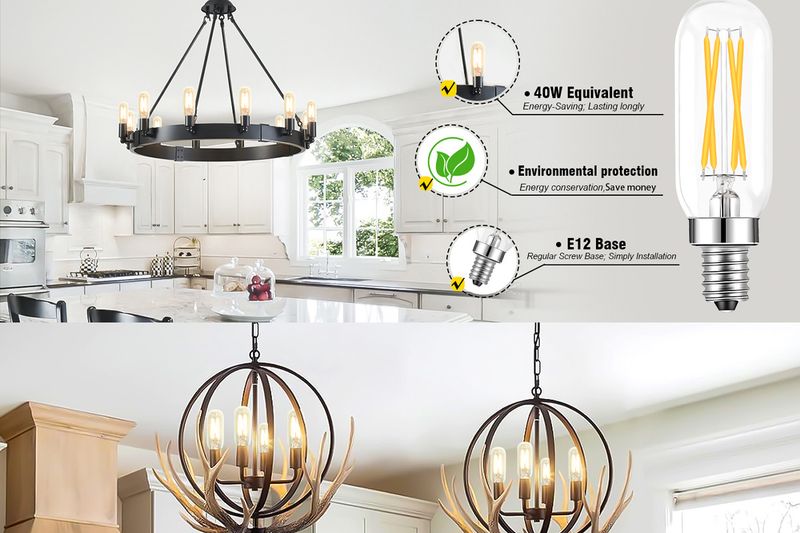 T25 LED Filament Bulb - E12 Base Edison Vintage Light Bulb, Dual Color (2200K Amber & 2700K Warm White), Dimmable, Shatterproof Glass_voghion.com
