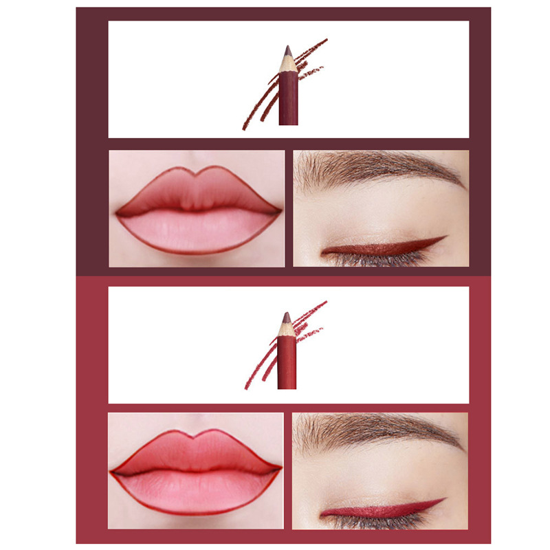 GLAZZI Lipliner Eyeliner Doppelkopf wasserfester Augenbrauenstift mit Messerhobel Make-up-Stift_voghion.com