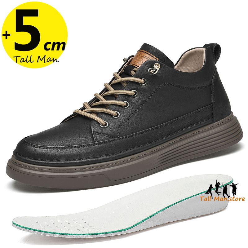 Herren-Booster-Sneakers, klobige Schuhe mit Erhöhung, Einlegesohle, 6 cm, für Herren, zum Anheben, Leder, Frühling/Herbst, Übergröße 36–47_voghion.com