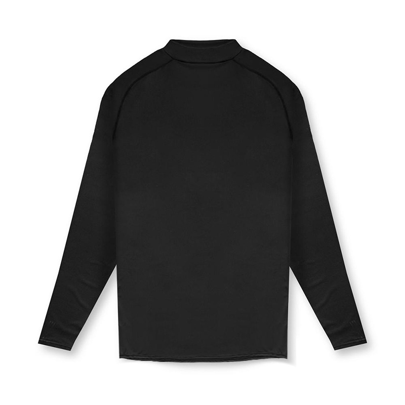 T-shirt da uomo a maniche lunghe a collo alto, sportiva, da corsa, elastica, aderente, ad asciugatura rapida, con colletto alla coreana, base da basket_voghion.com