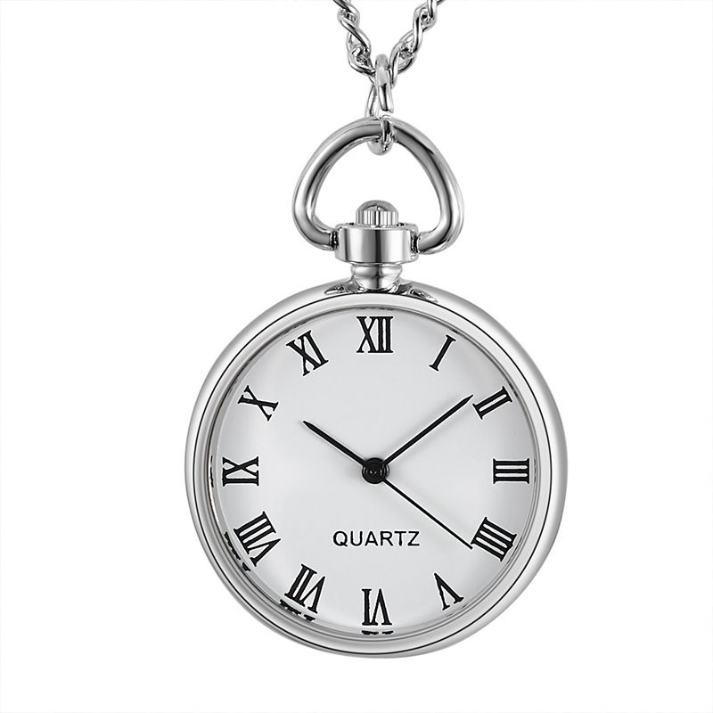 Student Digital Roman Creative Quartz Silver Nurse Small Pocket Watch_voghion.com