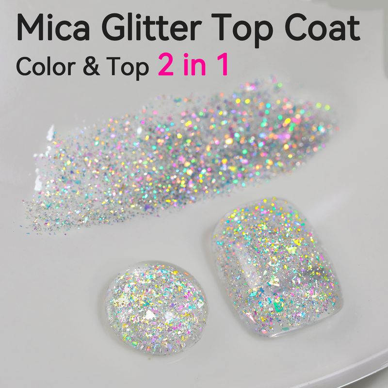 Sigillante per unghie Opal Diamond, Nail Art senza lavaggio, Colla riflettente per disco, Sigillante flash oro e argento_voghion.com