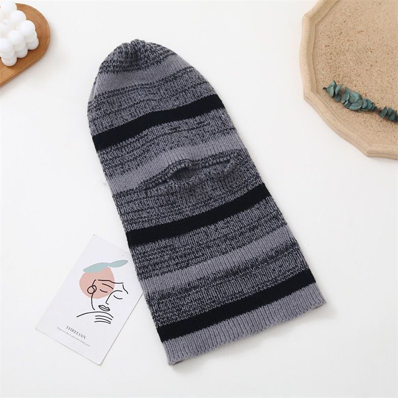 LazyZoom For Women Knitted Integrated Autumn Winter New Mask Outdoor Cycling Warm Neck Scarf Ear Protection Wool Hat_voghion.com