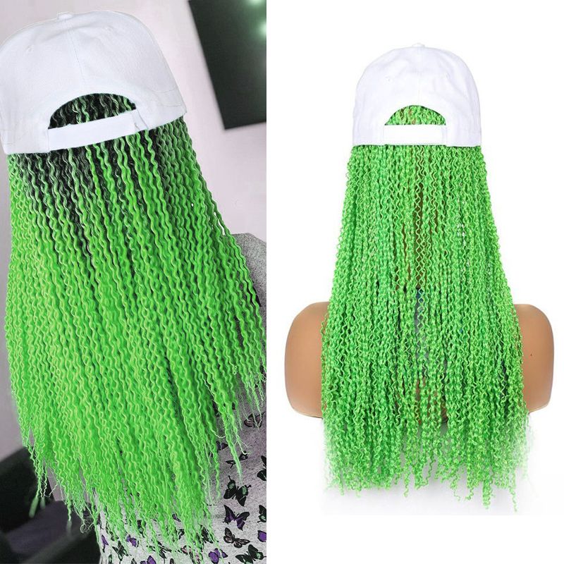 16 collu beisbola cepure, cepure, parūka, sintētiska pīta matu parūka, regulējama cepure ar ombre brūnu asiņu kastīšu bizēm meitenēm, melni baltas sievietes_voghion.com