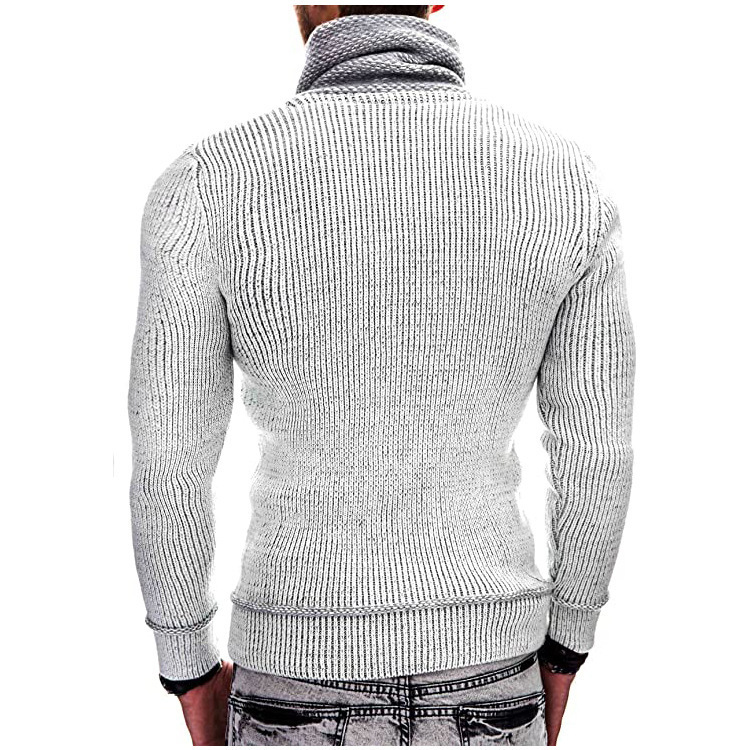 Herrenbekleidung Herbst und Winter Herrenmode Pullover Langarm Stehkragen Tasche Strick Herrenpullover_voghion.com