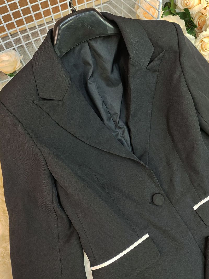 Damen-Set aus Blazer und Hose für den Herbst – Eleganter Stretchanzug für Arbeit und Freizeit (S-XL) – Hochwertige Polyester-Spandex-Mischung mit Perlendetails_voghion.com