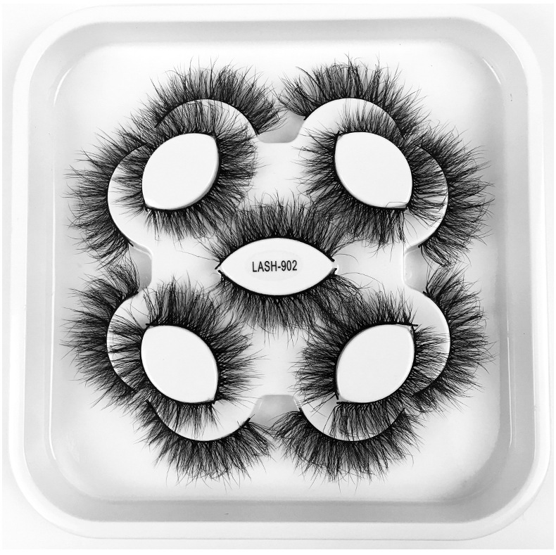 Juego de extensión de pestañas, 9 pares de pestañas postizas de fibra natural, pedestal de loto con pestañas cruzadas rizadas grandes y gruesas_voghion.com