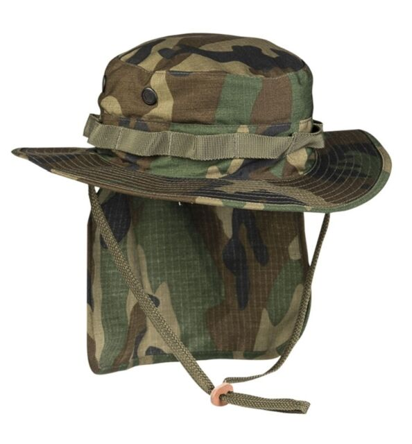NEU Britischer Tactical Boonie Buschhut mit NECKFLAP Dschungelhut Rip Stop S-3XL_voghion.com