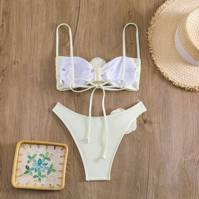 Dámské oblečení Nové sexy tubové top 3D květinové slipy bikiny bikiny plavky_voghion.com