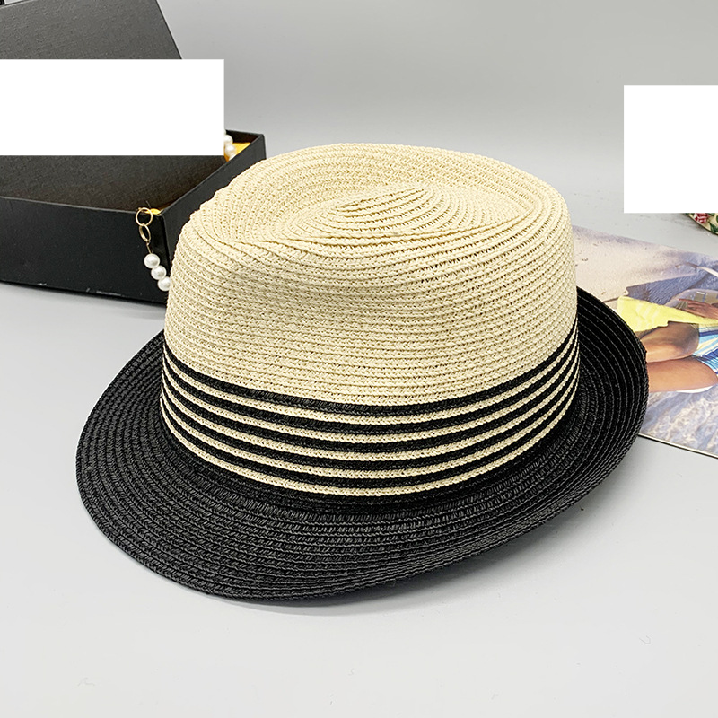 2021 New parent-child adjustable short eaves spot shade summer straw hat small top hat beach hat_voghion.com