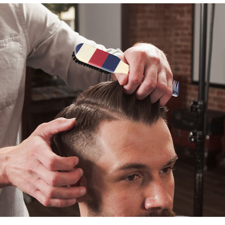 Spazzola per pettine a doppio scopo per parrucchieri, pettine per texture della testa con olio per uomo, pettine per lo styling della barba in crine di cavallo, spazzola per la pulizia del taglio dei capelli_voghion.com