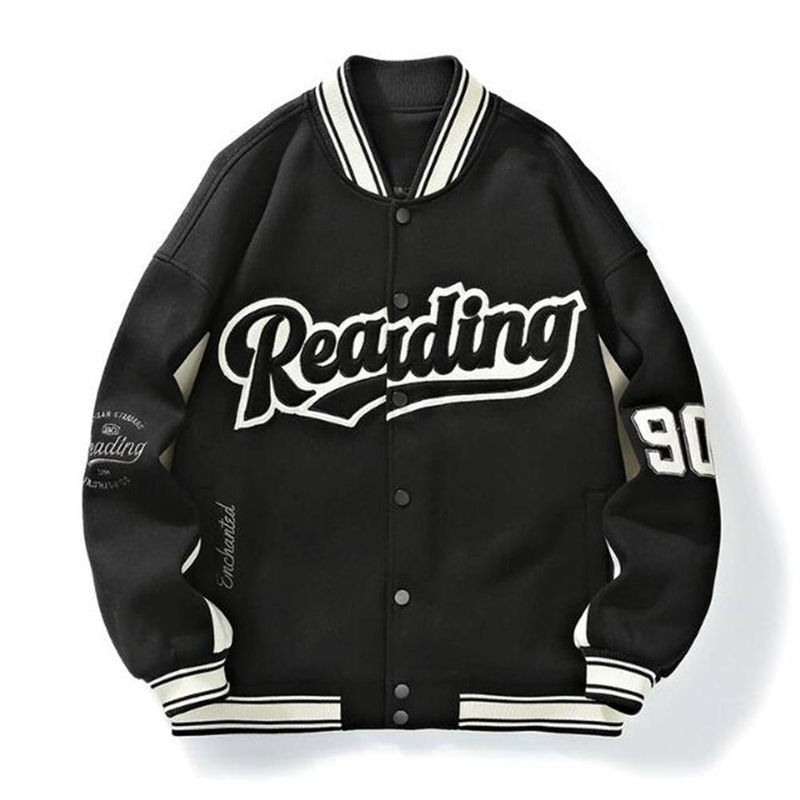 Frühling 2025 Mode Europäischen-USA Stil Oberbekleidung Mantel Baseball Uniform Männer Jugend Stehkragen Stickerei Spleißen Langarm Lose Jacke M-4XL_voghion.com