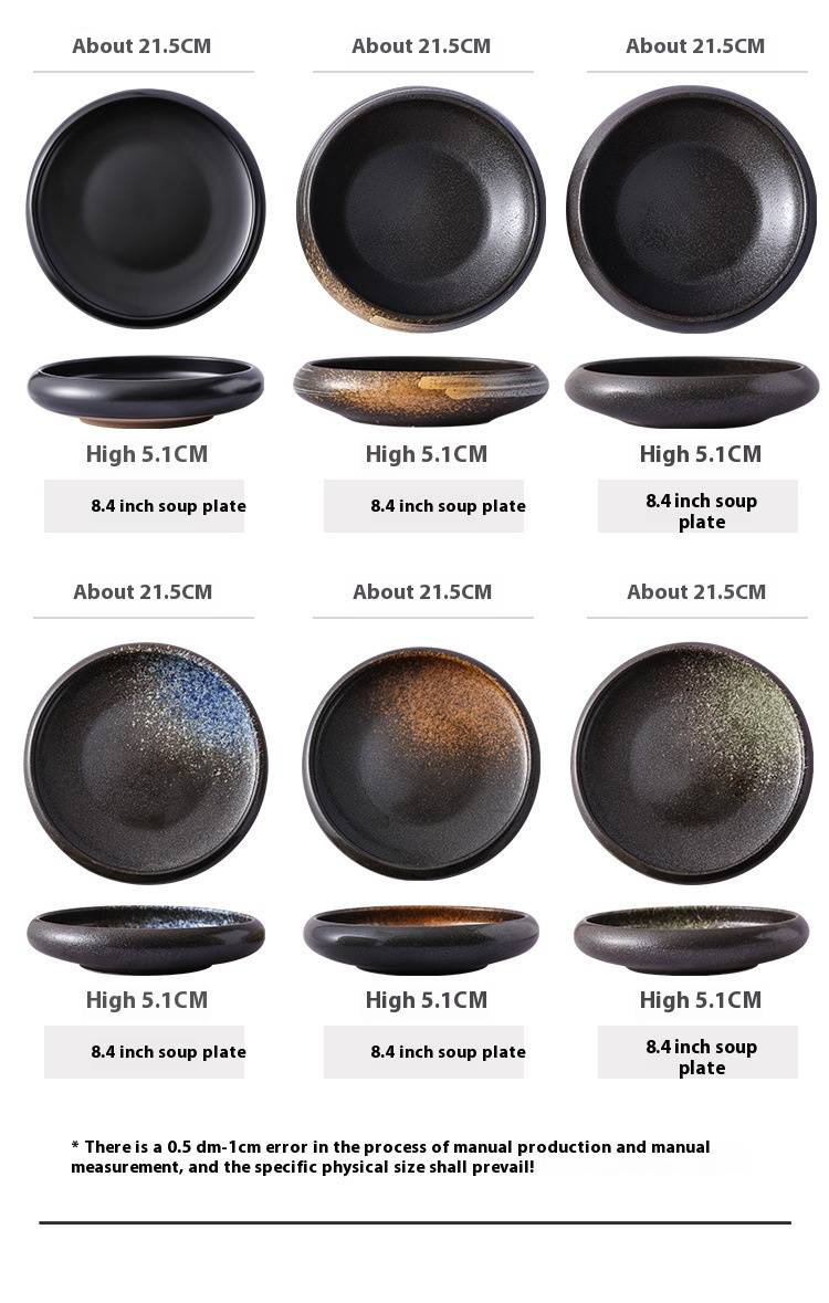 Retro Ceramic Bowl Set - Handcrafted Stoneware For Rice, Dessert & Salad, Multi-Purpose Home & Restaurant Use_voghion.com