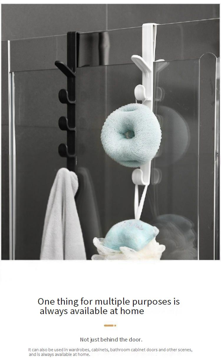 No Drill Over Door Hooks - Heavy Duty Wall Mounted Hangers For Clothes Hats & Bags Damage-Free Space Saving Organizer (Set Of 6 Max 10kg Load)_voghion.com