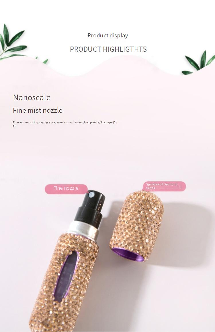 Accessori per profumi, flacone di profumo con riempimento diretto, piccolo fondo da 5 ml, tempestato di diamanti, con finestra e flacone spray a forma di diamante, flacone di profumo vuoto a pressione_voghion.com