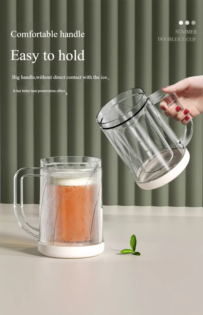 Bicchiere refrigerante a doppia parete di alta qualità - Tazza da 500 ml per birra artigianale e tè freddo con design anti-brina_voghion.com