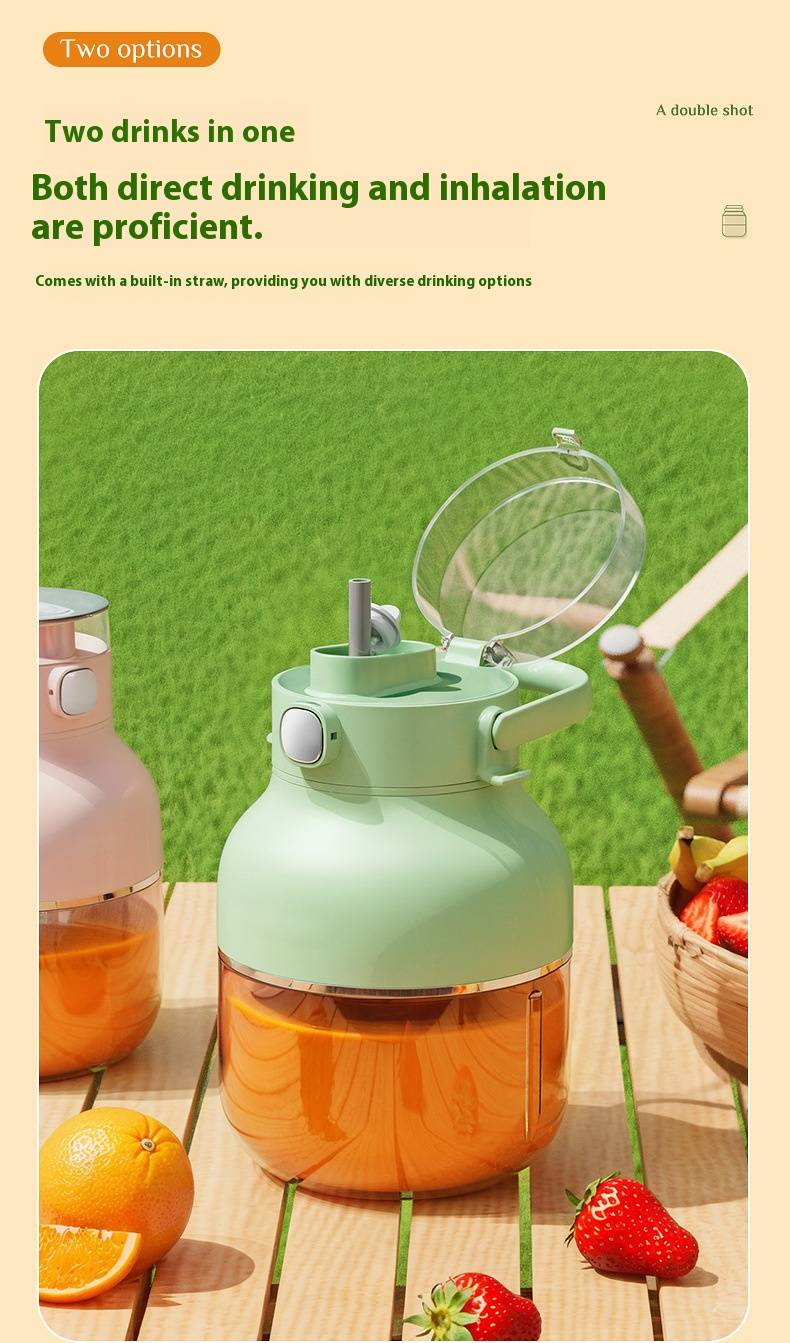 Portable Juicer Cup - Wireless Electric Blender For Fruits & Smoothies, Compact Juice Extractor With Travel-Friendly Design_voghion.com
