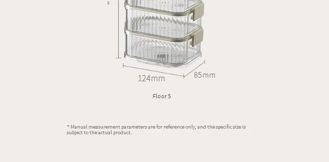 Contenedores apilables para especias: organizador hermético de 4 capas para cocina y refrigerador (tapa transparente con base magnética)_voghion.com