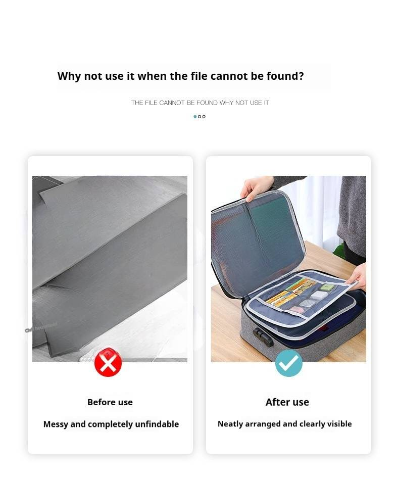Portapassaporto e organizer per documenti con serratura: spazio multitasche sicuro per documenti d'identità, carte, libri e CD, design moderno e minimalista_voghion.com
