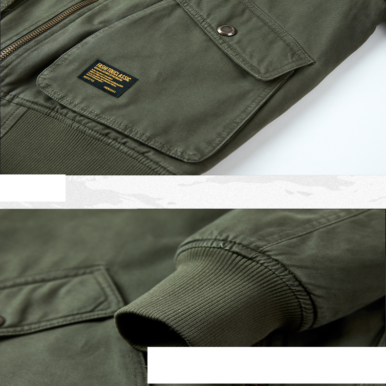 Abbigliamento da uomo autunno e inverno, nuova giacca da volo Air Force Ma1, versione leggera, in puro cotone lavato, casual, di grandi dimensioni, uniforme militare, tuta da volo_voghion.com