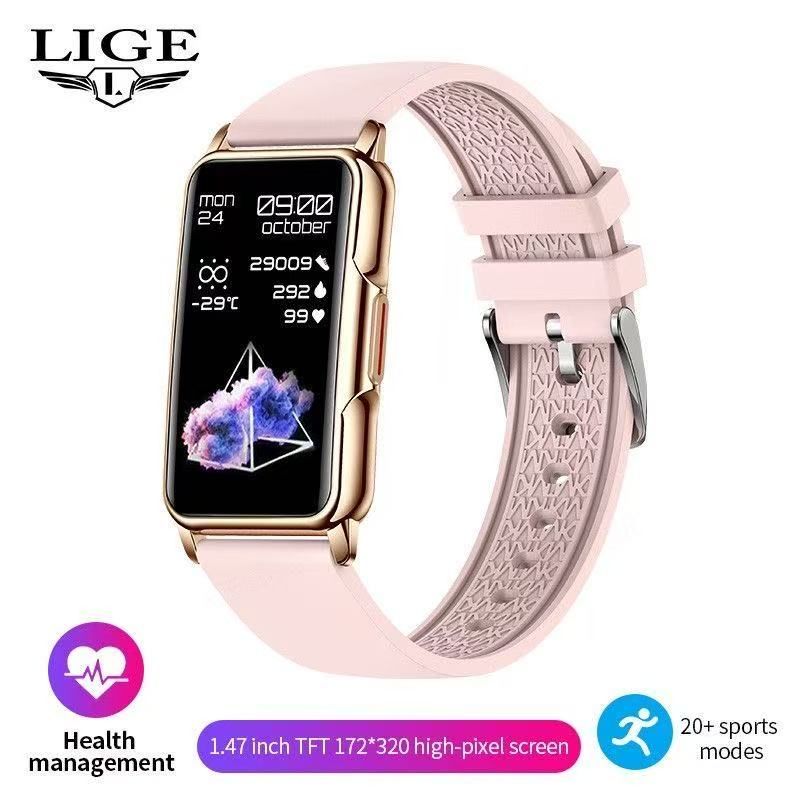 LIGE Smart Watch Uomo Bluetooth collegato al telefono Musica Fiess Bracciale sportivo Monitor del sonno Uomo Smartwatch da 1,47 pollici Donna_voghion.com