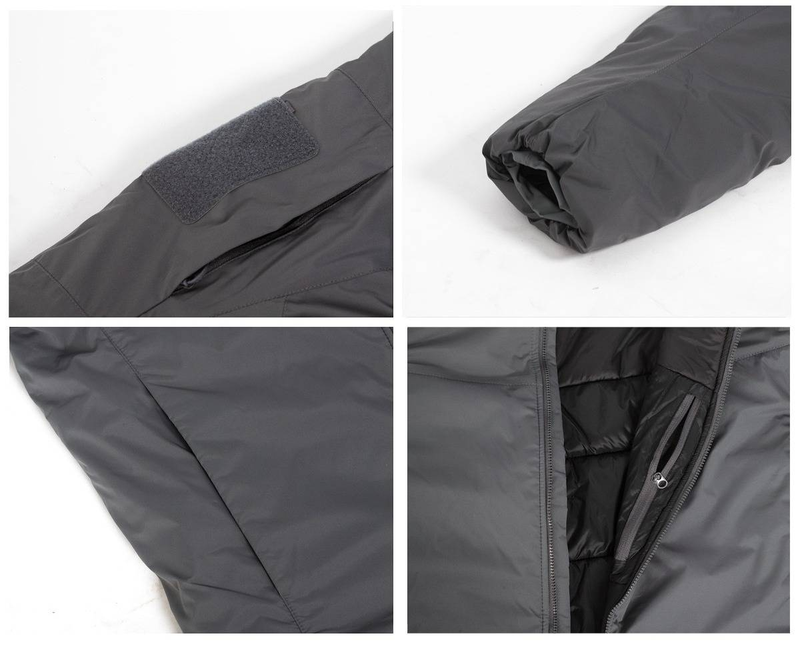 Men's Stand Collar Bomber Jacket - Winter Warm Quilted Flight Coat, Polyester Shell With Faux Silk Cotton Fill (Grey/Black, M/L/Xl/Xxl)_voghion.com