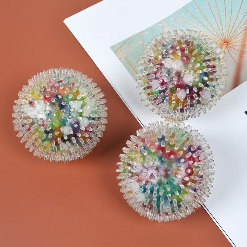 Stress Relief Ball 6.0 Burr Ball Fidget Squeeze Toy, TPR Soft Rubber Grape Squeeze Ball Anti-Anxiety Toy_voghion.com