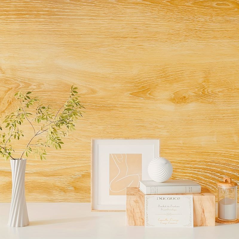 Neue gelbe Holzmaserung, wasserdicht, selbstklebend, für Renovierung, feuchtigkeitsbeständig, abnehmbar, dekorative Tapete_voghion.com