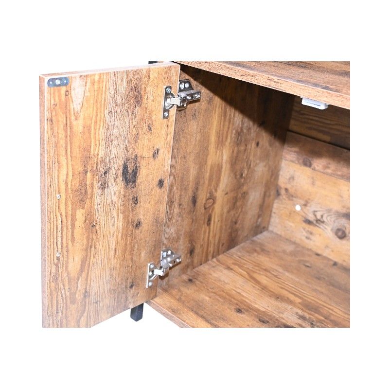 Rustic Brown Wooden Cat Litter Box Enclosure, Spacious Hidden Cat Litter Box With Scratching Mat Furniture For Bedroom, Bathroom, Living Room-31.9"x17.7"x31.4", 61 Lbs_voghion.com