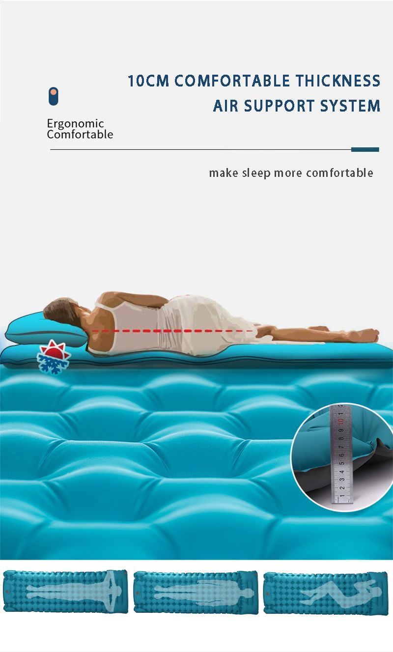 Ultralight Camp Pad with Pillow Lightweight Iatable & Compact Camping Air Mattress for Backpacking Hiking_voghion.com