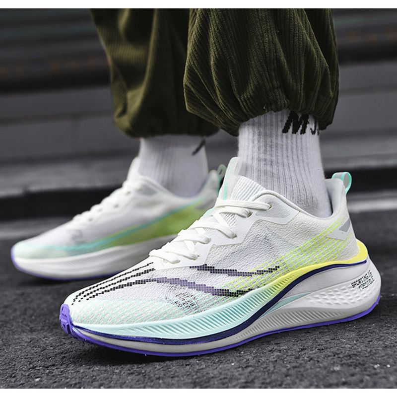 Zapatillas deportivas transpirables con amortiguación de impactos y placa de carbono para carreras de estudiantes, para hombre y mujer, 2024_voghion.com