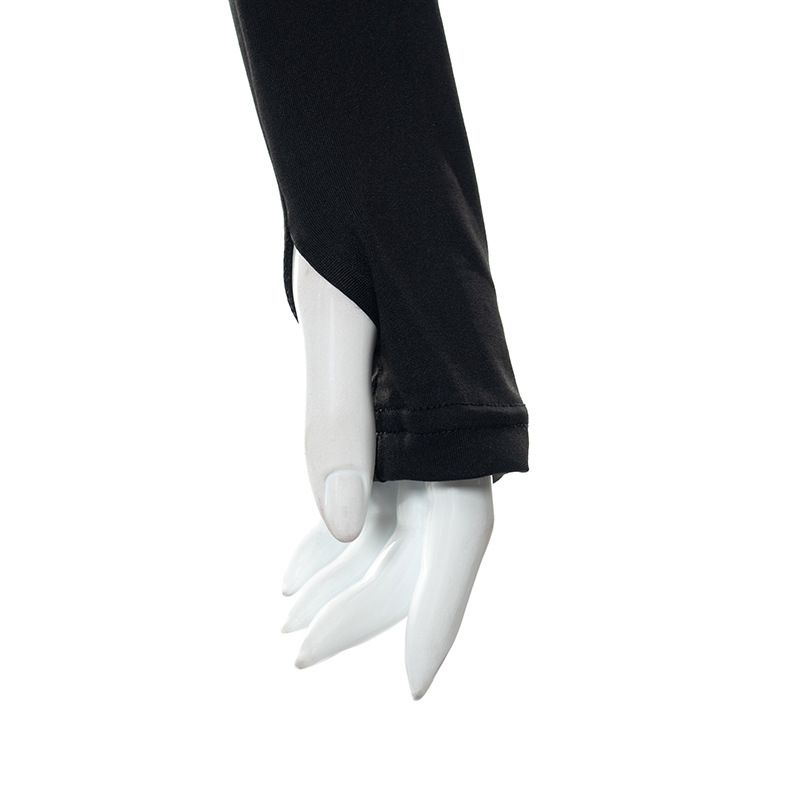 Abbigliamento da donna: nuovo top slim a maniche lunghe cavo in tinta unita con ombelico scoperto_voghion.com