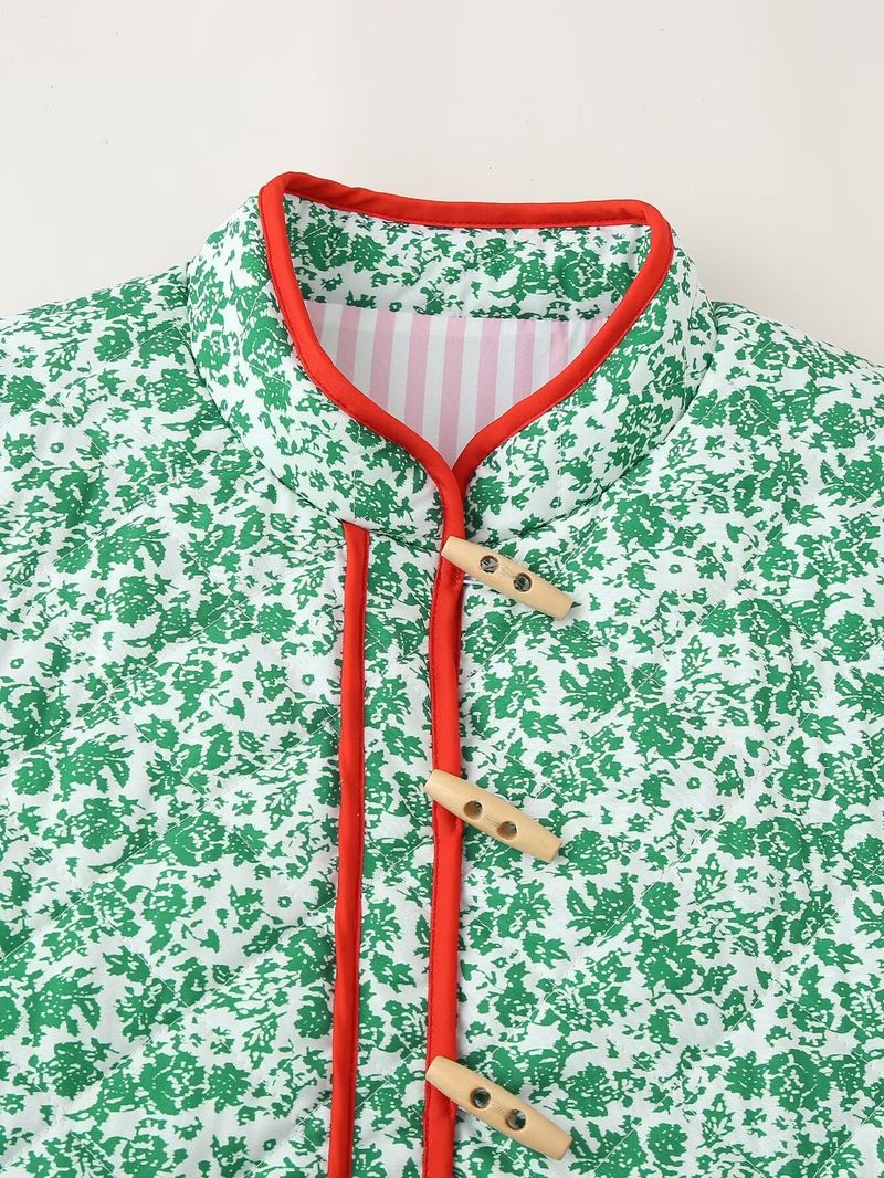 Giacca in cotone con cuciture floreali da donna autunno/inverno 2024 nuova moda w028 6355_voghion.com