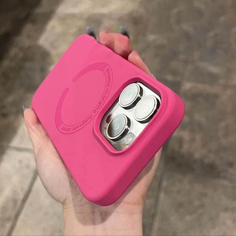 Silicone Magnetic Phone Case For 11/12/13/14/15 Pro Max - Large Hole Design For Enhanced Grip - Premium Durable Protective Cover_voghion.com