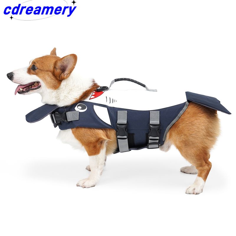 Zomerhaai Huisdier Reddingsvest Drijfvermogen Hondenbadpak Vest Zwemkleding Huisdierjasbenodigdheden_voghion.com