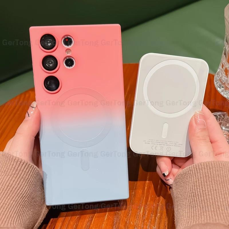 Rainbow Gradient Color Case For Samsung Galaxy S23 S22 S21 Plus Ultra S23Ultra S23+ S 23 22 Ultra 5G For Magsafe_voghion.com