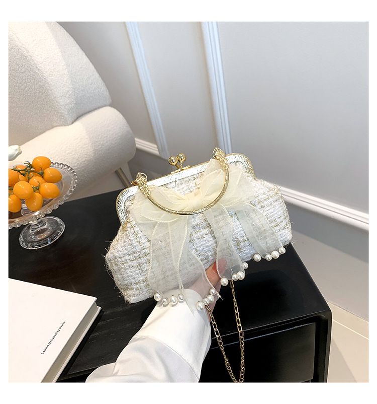 Women's simple gentle handbag 2023 spring and summer new style elegant shoulder messenger bag chain bag women's bag_voghion.com