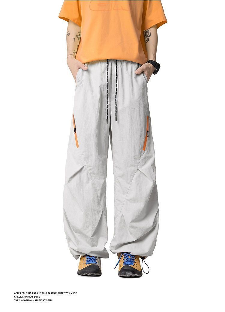 001 American Style Functional Zipper Color-Block Softshell Men Lightweight Outdoor Hiking Quick-Dry Casual Pants_voghion.com