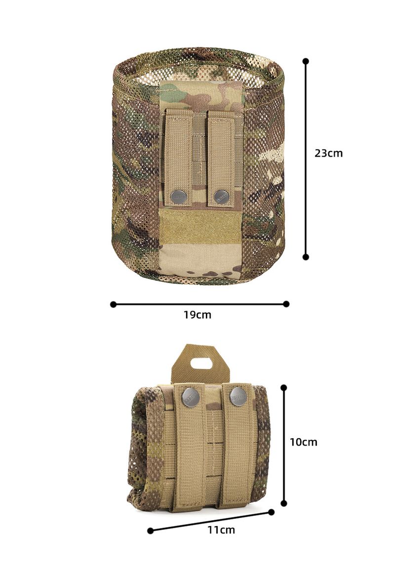 Tactical Package Tactical Folding Kettle Mesh Bag Sundries Storage Waist Hanging Bag Tactical Mesh Eye Grid Recycling Bag_voghion.com