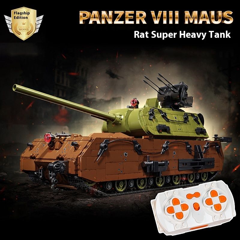 12GO98001-2 Nemški model super težkega tanka v slogu miške, visoka težavnost, sestavljanka, sestavljanje, gradbeni bloki_voghion.com