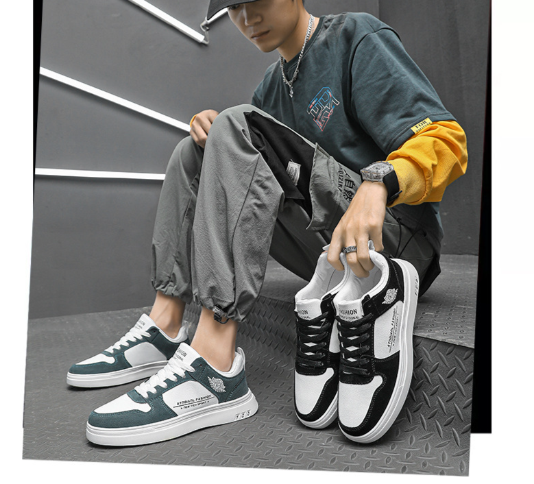 Hong Kong Style Korean Trendy Student Atmungsaktive Freizeitschuhe Explosionsgeschützte A J Low Top Sneakers Vielseitige flache Sportmänner S_voghion.com