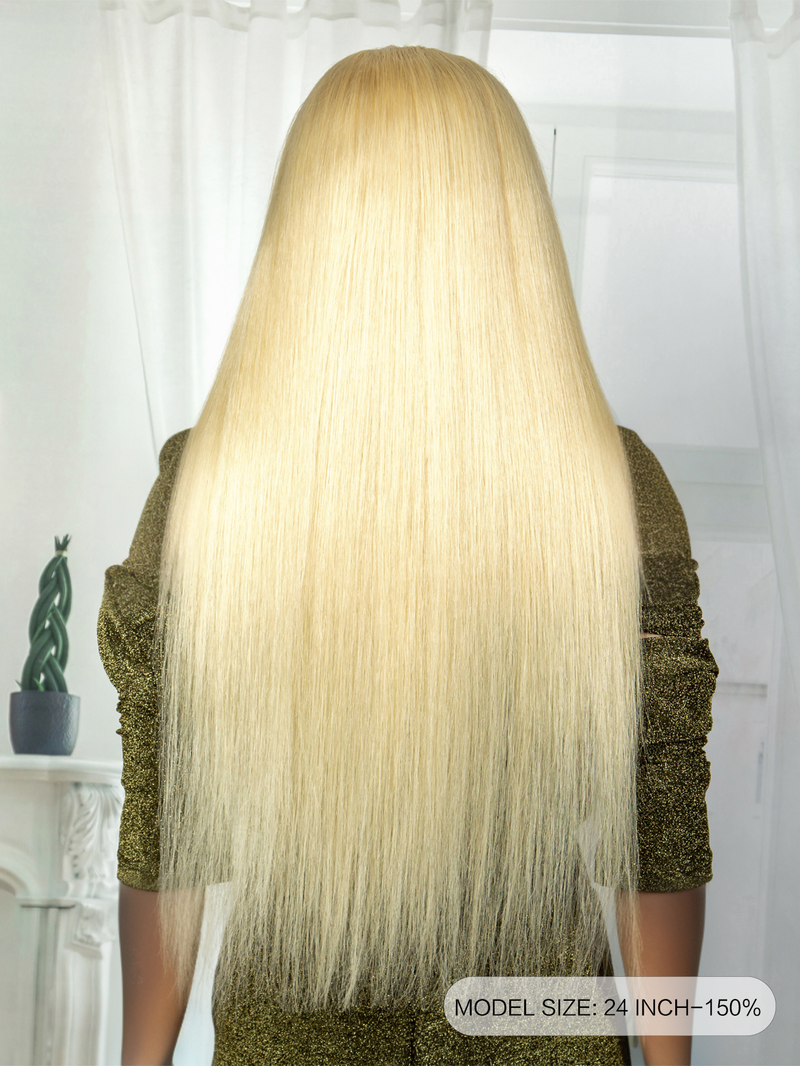 613 Lace Front Wig Human Hair 13x4 Straight Blonde Lace Front Wigs Human Hair Pre Plucked Wig Blonde Lace Frontal Human Hair Wigs 180 Density_voghion.com