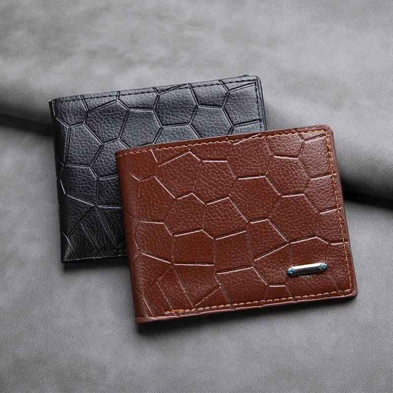 Men's Wallet New Stylish Business Stone Pattern Casual Large Capacity Coin Purse - Fashionable and Functional Money Clip Wallet_voghion.com