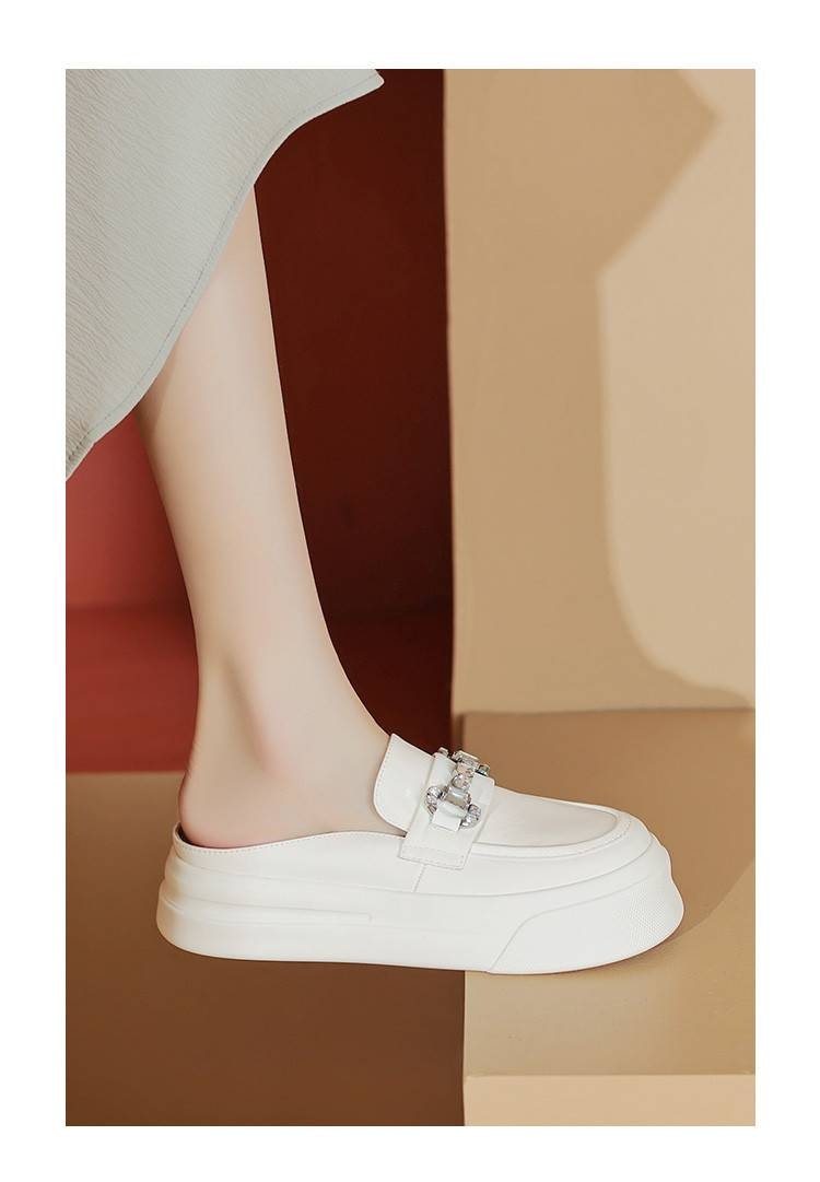 Cameido Women's Thick-soled Closed-toe Half Slippers For Outdoor Wear, Backless Lazy Person Slippers, Sports Slippers_voghion.com