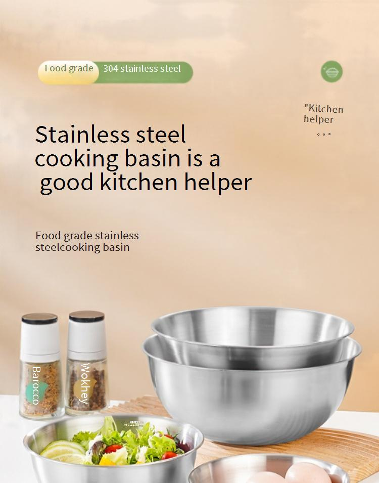 304 Stainless Steel Salad Colander With Handle Multi-Purpose Kitchen Strainer For Washing Rice Eggs Vegetables Pasta Draining Basket_voghion.com