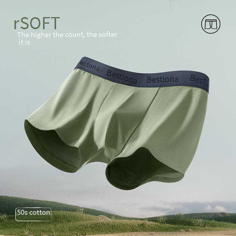 Herrenunterwäsche, einfarbig, Boxershorts, 50 Stück, Xinjiang-Baumwoll-Slips, reine Baumwolle, modische Jugendhose, Kopfbuchstabendruck_voghion.com